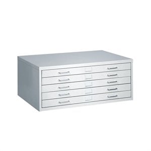 Safco 5 Drawer Small Metal Flat Files Cabinet in Light Gray
