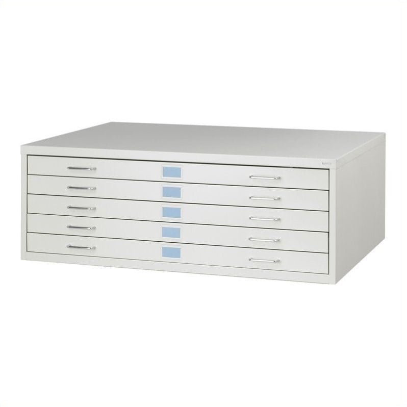 Safco Medium Facil 5 Drawer Metal Flat Files Cabinet in Light Gray
