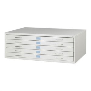 Safco Medium Facil 5 Drawer Metal Flat Files Cabinet in Light Gray