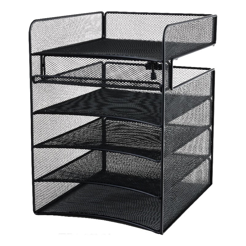 Safco Onyx Horizontal Hanging Metal Desk Organizer in Black