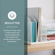 Safco Onyx Steel Metal Desk Organizer in White Finish