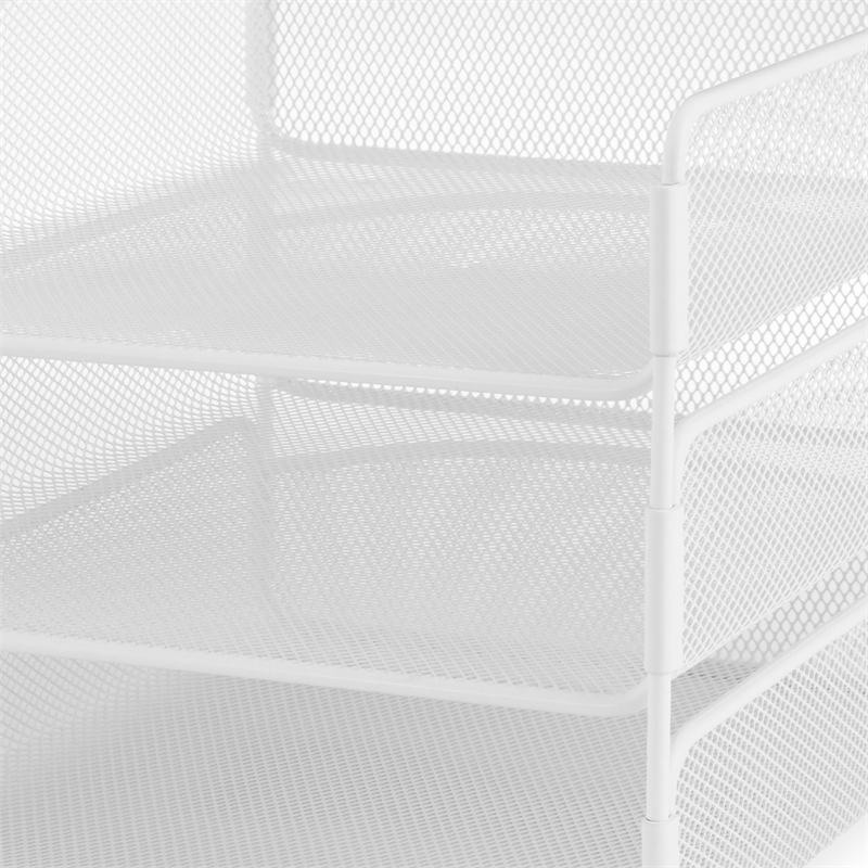 Safco Onyx 3 Tray Steel Metal Desk Organizer in White