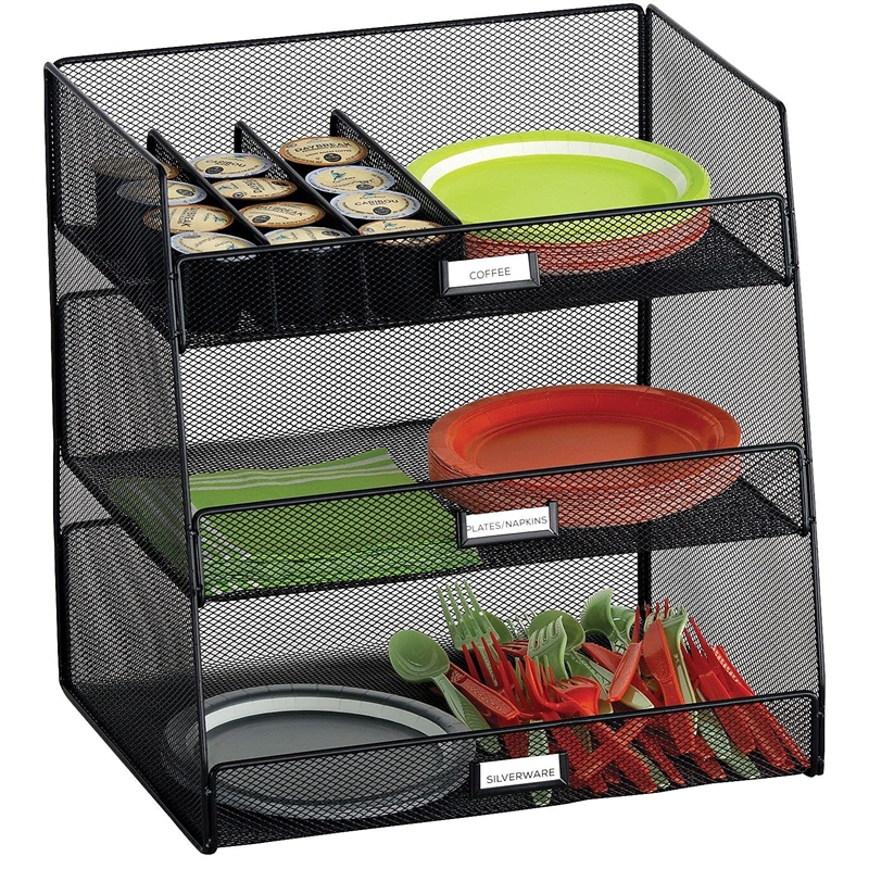 Safco Onyx Break Room Organizer in Black