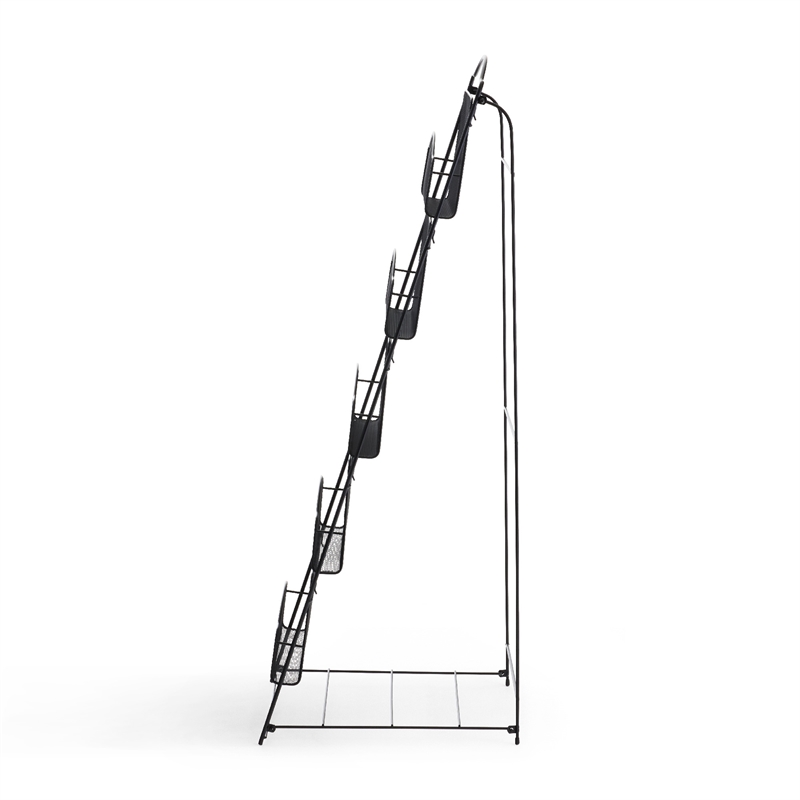 Safco Onyx 5 Pocket Steel Metal Floor Magazine Rack in Black