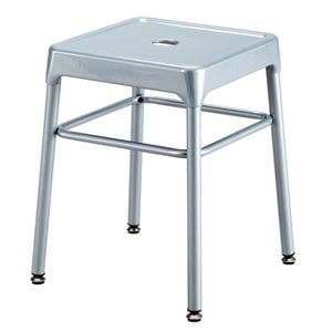 Safco 18&quot Nylon Steel Backless Guest Stool in Silver