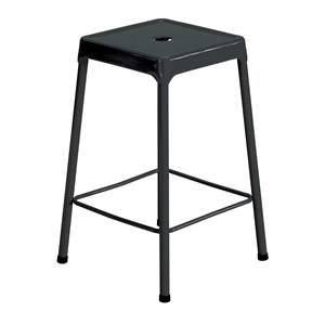 Safco Steel Backless Counter Stool in Glossy Black - 18&quot W x 25&quotH