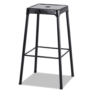 Safco 29&quot Steel Backless Bar Stool in Glossy Black