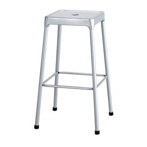 Safco 29&quot Steel Backless Bar Stool in Glossy Silver