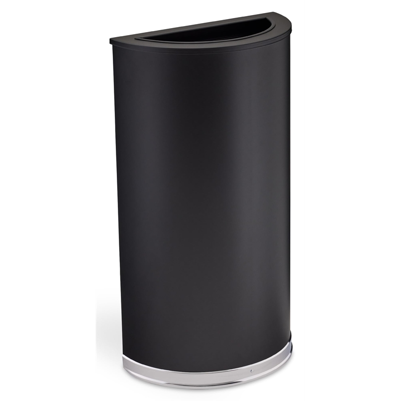Safco Half Round Receptacle in Black