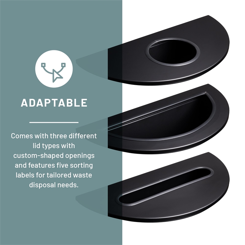 Safco Half Round Receptacle in Black