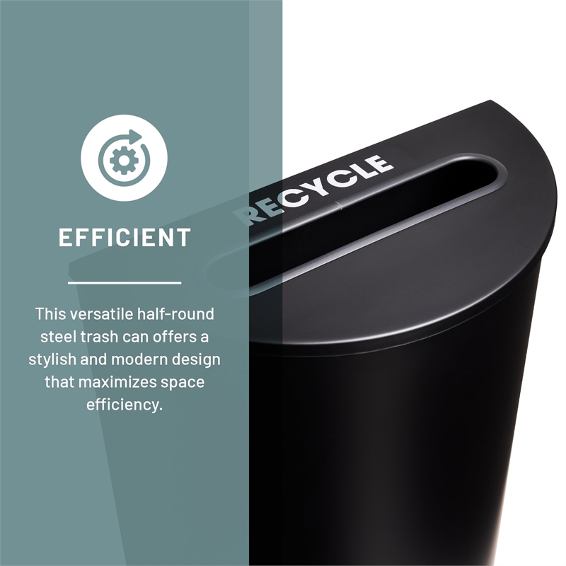 Safco Half Round Receptacle in Black