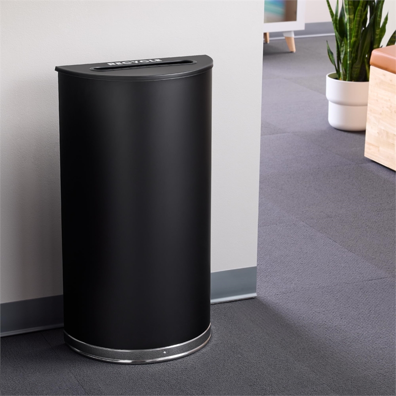Safco Half Round Receptacle in Black