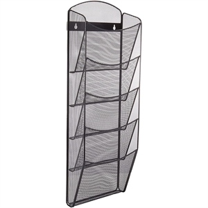 Safco 5-Pocket Black Onyx Magazine Rack