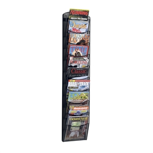 Safco 10-Pocket Black Onyx Magazine Rack