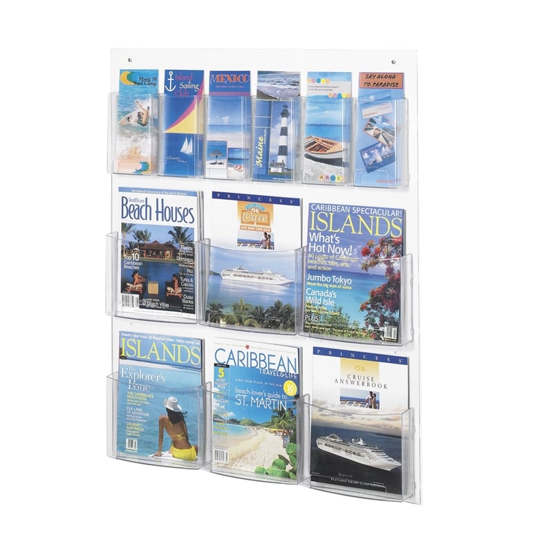 Safco Clear2c 6 Magazine and 6 Pamphlet Display