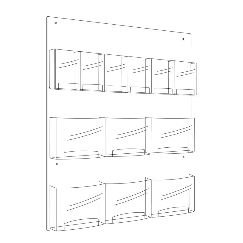 Safco Clear2c 6 Magazine and 6 Pamphlet Display