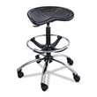 Safco Sit-Star Black Drafting Chair with Chrome Base