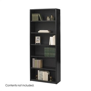 Safco ValueMate 6 Shelf Wood Economy Steel Bookcase in Black