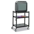 Safco Black Steel Adjustable Height Mobile Media Cart in Black