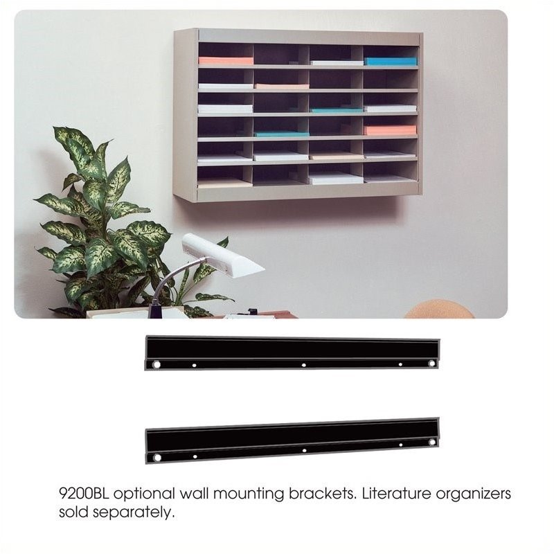 Safco E-Z Stor Black Wall Mounting Bracket for Mail Organizer