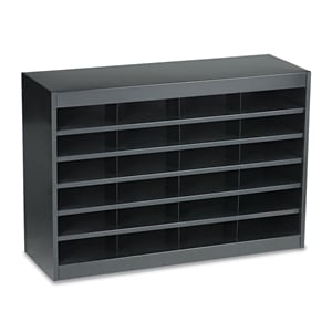 Safco E-Z Stor Black Mail Organizer -  24 Letter Size Compartments