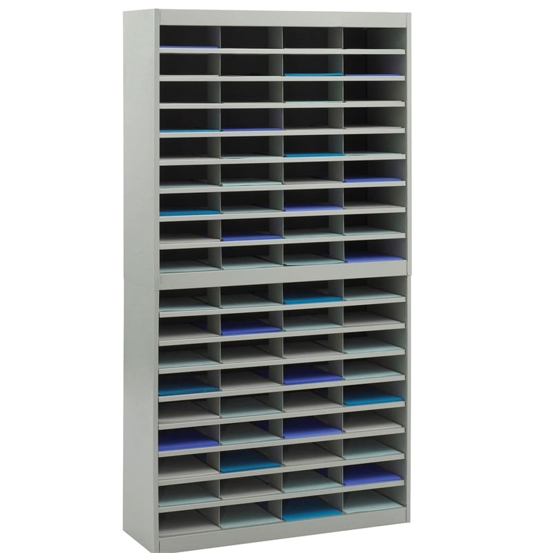 Safco E-Z Stor Grey Mail Organizer -  72 Letter Size Compartments