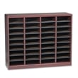 Safco E-Z Stor Mahogany Wood Mail Organizer -  36 Compartments