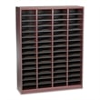 Safco E-Z Stor Mahogany Wood Mail Organizer -  60 Compartments