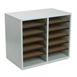 Safco Grey 12 Compartment Wood Adjustable File Organizer
