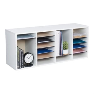 Safco Grey 24 Compartment Wood Adjustable File Organizer