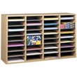 Safco Medium Oak 36 Compartment Wood Adjustable File Organizer Light Brown