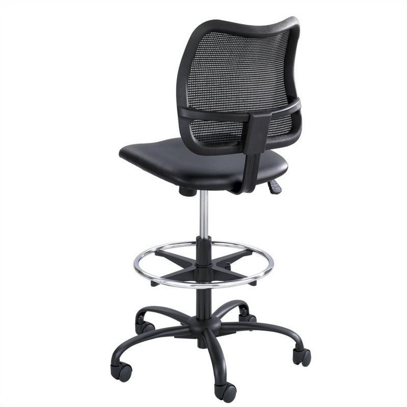 2 Piece Set Black Extendable Height Computer Desk and Drafting Chair