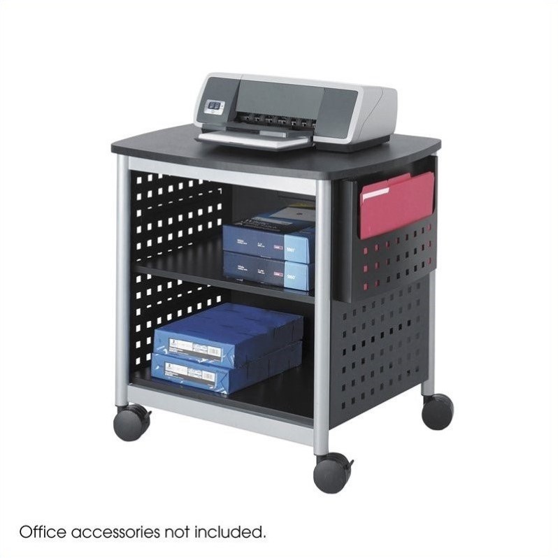 Safco Workstation with 1 Scoot Printer Stand and Swivel Ball Chair Set