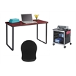 Safco Workstation with 1 Scoot Printer Stand and Swivel Ball Chair Set