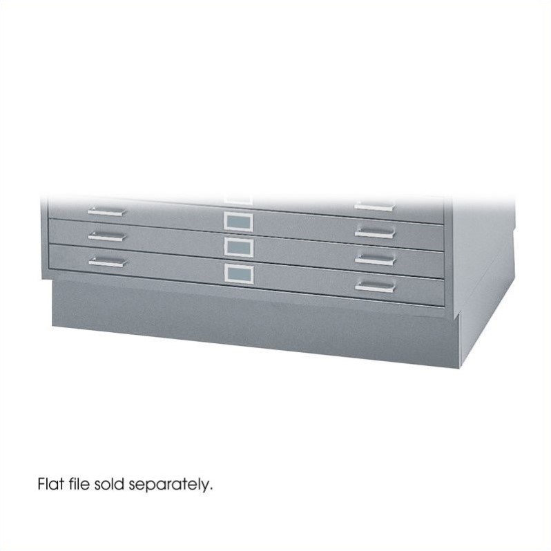 Safco 5 Drawer Flat File Cabinet with Closed Base in Gray