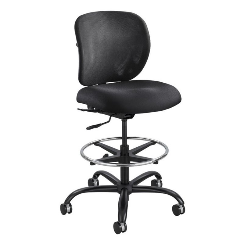 Safco 1 Adjustable Drafting Chair with Alday Arm Kit in Black Set