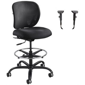 Safco 1 Adjustable Drafting Chair with Alday Arm Kit in Black Set