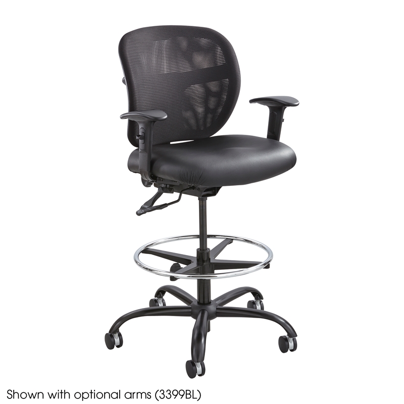Safco 1 Heavy Duty Stool with Alday Arm Set in Black