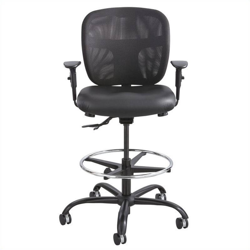 Safco 1 Heavy Duty Stool with Alday Arm Set in Black