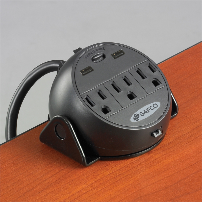 Safco Products Clamp On Power Module w USB