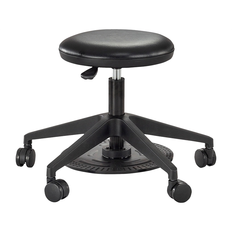 Safco Products Foot Pedal Lab Stool 3437BL Black Vinyl