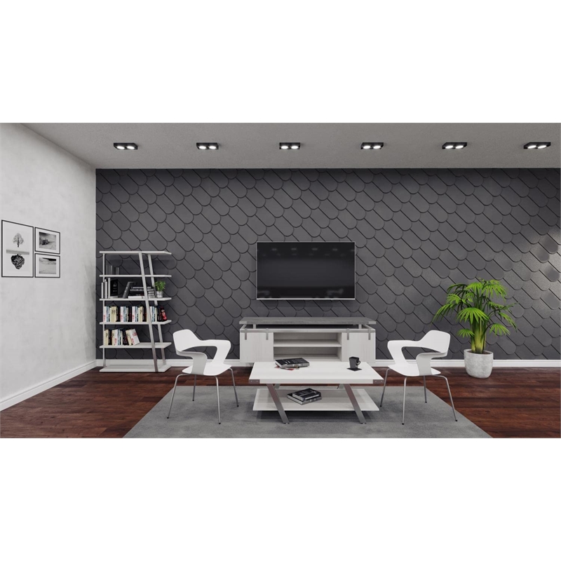 Mirella 5 Shelf Bookshelf in White Ash