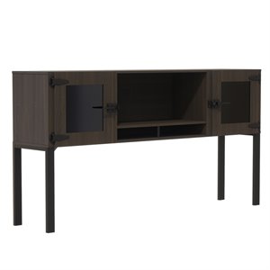 Mirella 72&quot Hutch with Glass Doors in Southern Tobacco
