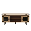 Mirella Low Wall Cabinet Glass Doors in Sand Dune