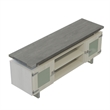 Mirella Low Wall Cabinet Glass Doors in Stone Gray