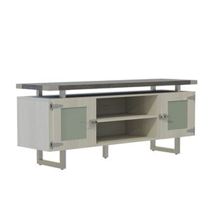 Mirella Low Wall Cabinet Glass Doors in Stone Gray