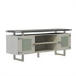 Mirella Low Wall Cabinet Glass Doors in Stone Gray
