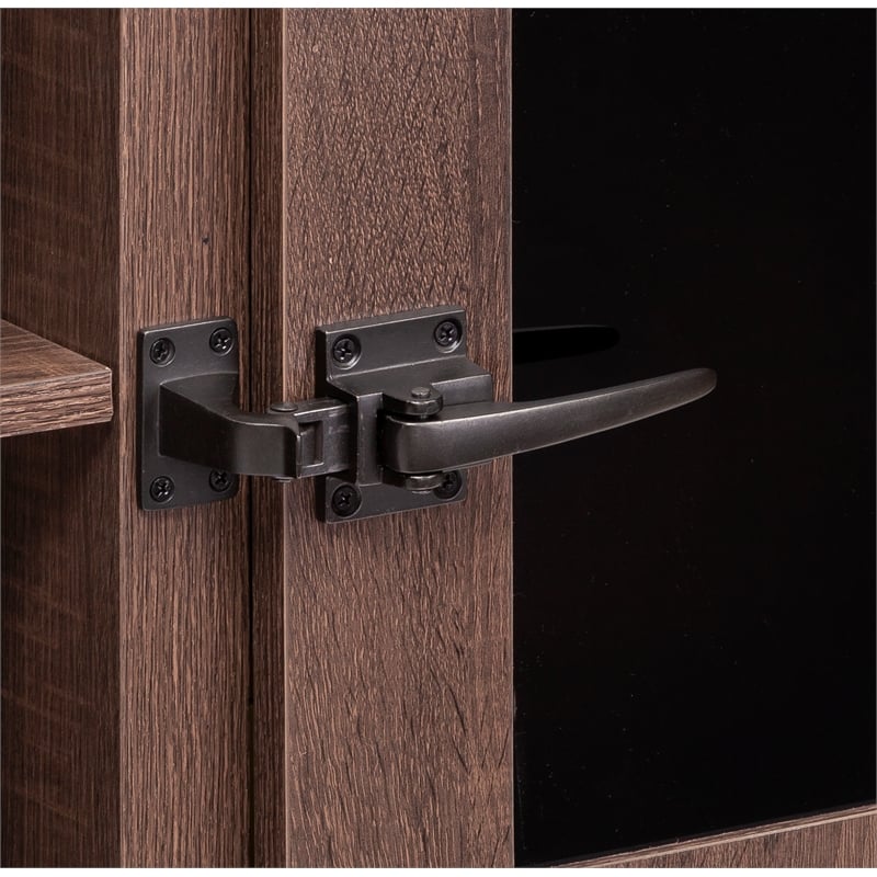 Mirella Low Wall Cabinet Glass Doors in Southern Tobacco