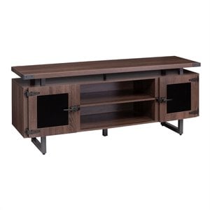 Mirella Low Wall Cabinet Glass Doors in Southern Tobacco