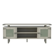 Safco Mirella Modern Wood Cabinet with Glass Doors in White Ash